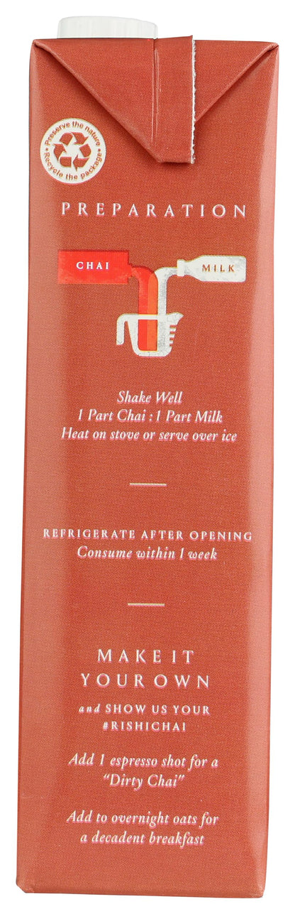 Rishi Tea Masala Chai Concentrate Beverage, Caffeinated, Kosher, 32 Fluid Ounces (Pack Of 12)