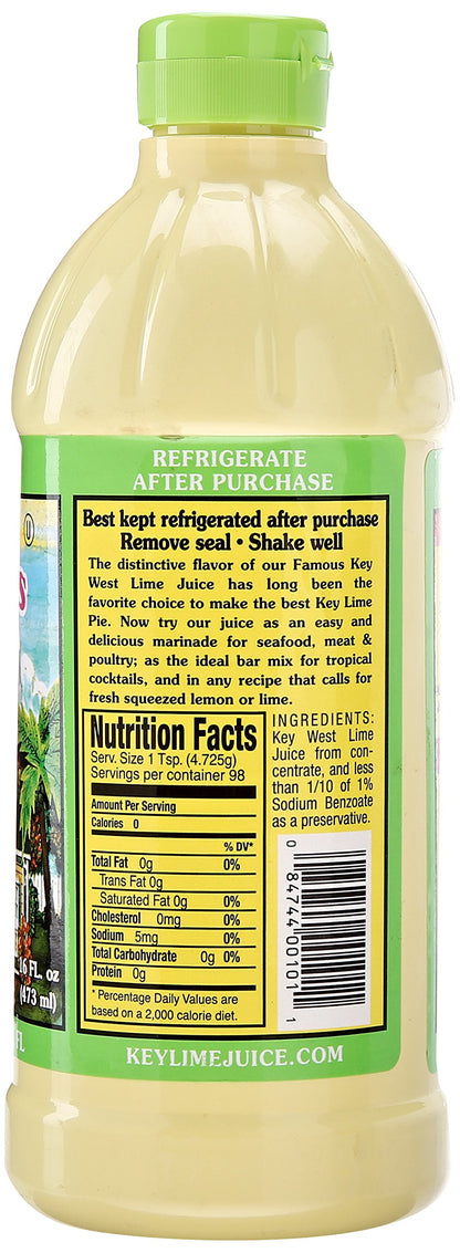 Nellie & Joe's, Key West Lime Juice, 16 Fl Oz Bottle