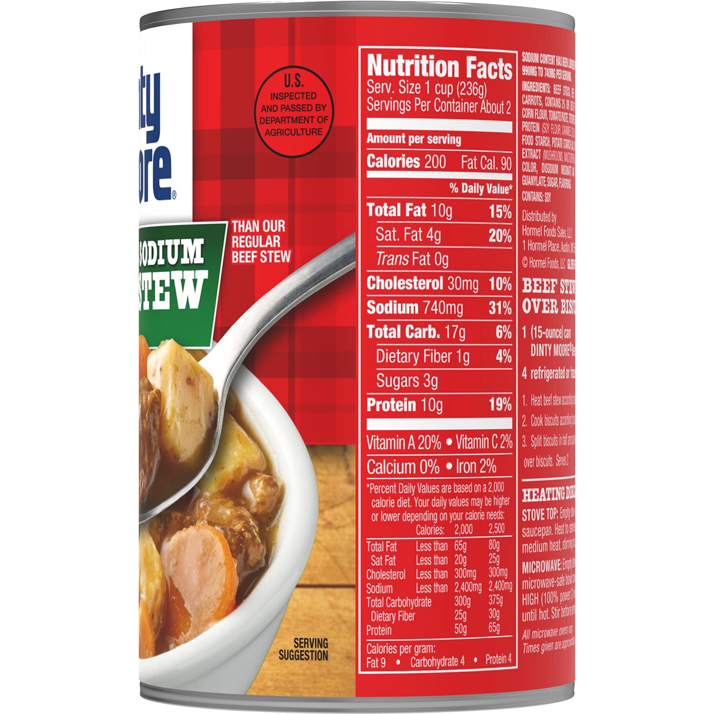 DINTY MOORE Beef Stew, 25% Less Sodium, 15 oz. can (12-pack)