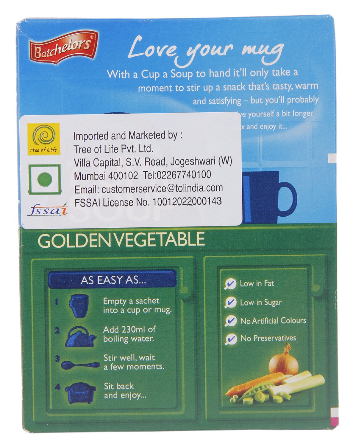 Batchelors Cup A Soup Golden Vegetable 4S 82G