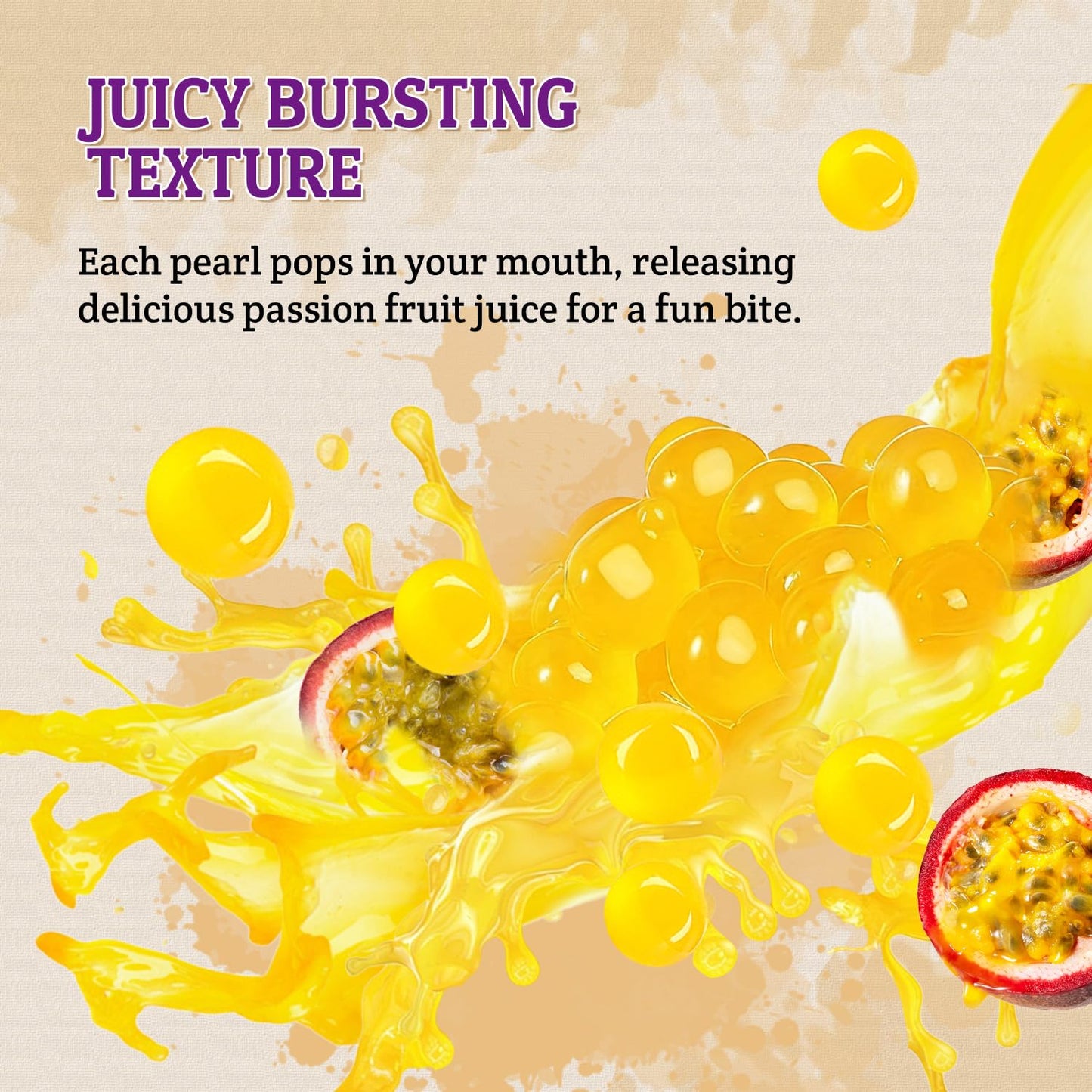 52USA Passion Fruit Popping Boba Peals 7.05 Pound (3.2kg), Bursting Boba Pearls for Bubble Tea, Beverages, Ice Cream, Shakes, Yogurt, Desserts, Smoothies & Drinks Toppings