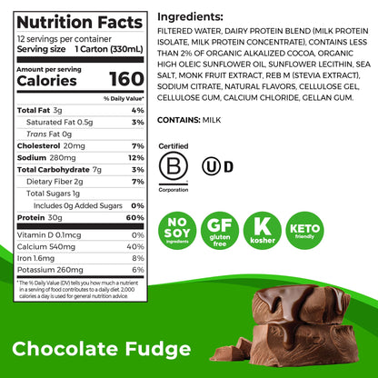 Orgain 30g High Protein Ready To Drink Shake, Chocolate Fudge, 11 Fl Oz (Pack of 12) + Orgain Organic 30g Vegan Protein Powder, Vanilla 2.01 lb (Packaging May Vary) Bundle