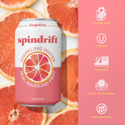 Spindrift, Sparkling Water, Grapefruit, 12 oz (pack of 8)