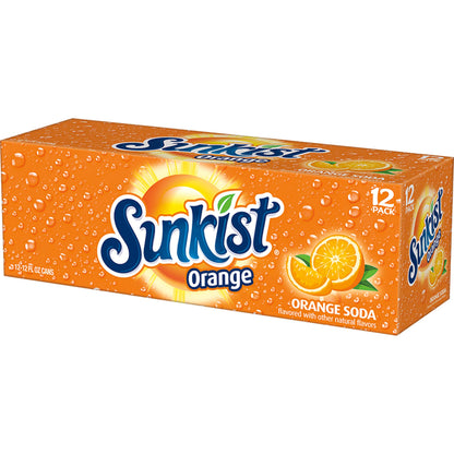 Sunkist Orange Soda, 12 fl oz cans, 12 pack