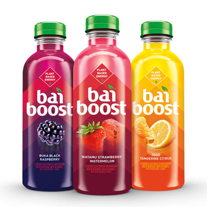 Bai Boost Watamu Strawberry Watermelon, Antioxidant Infused Beverage, 18 fl oz bottle (Pack of 12)