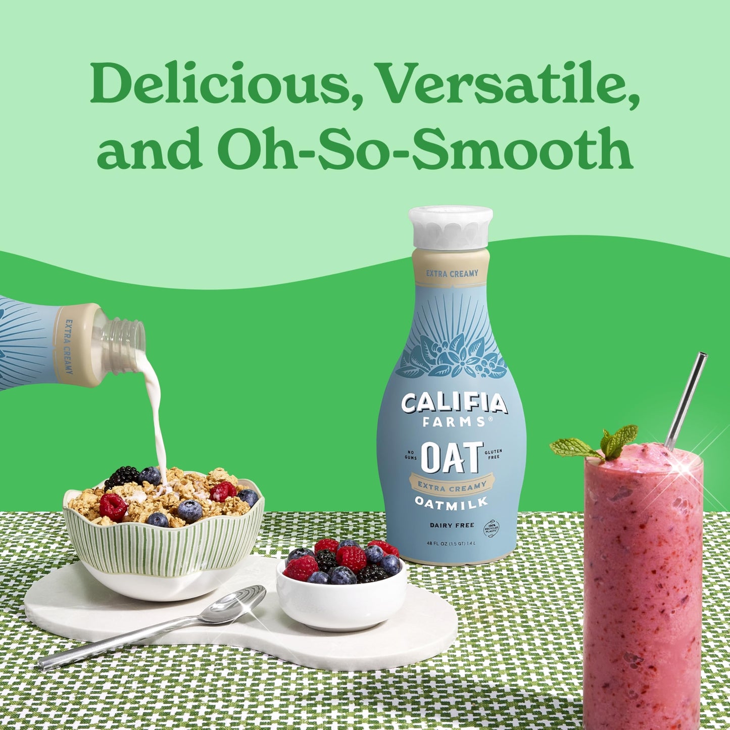 Califia Farms - Extra Creamy Oat Milk, 48 Oz, Dairy Free, Plant Based, Vegan, Gluten Free, Non GMO, High Calcium, Smoothie, Oatmilk