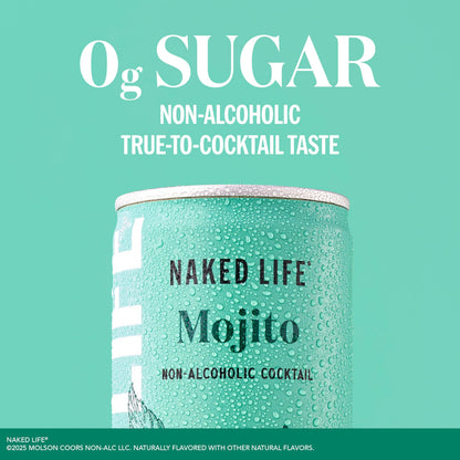 Naked Life Non-Alcoholic Drinks, Mojito 8.4 Fl Oz Cans, Pack Of 4 + Classic G&T 8.4 Fl Oz Cans, Pack Of 4