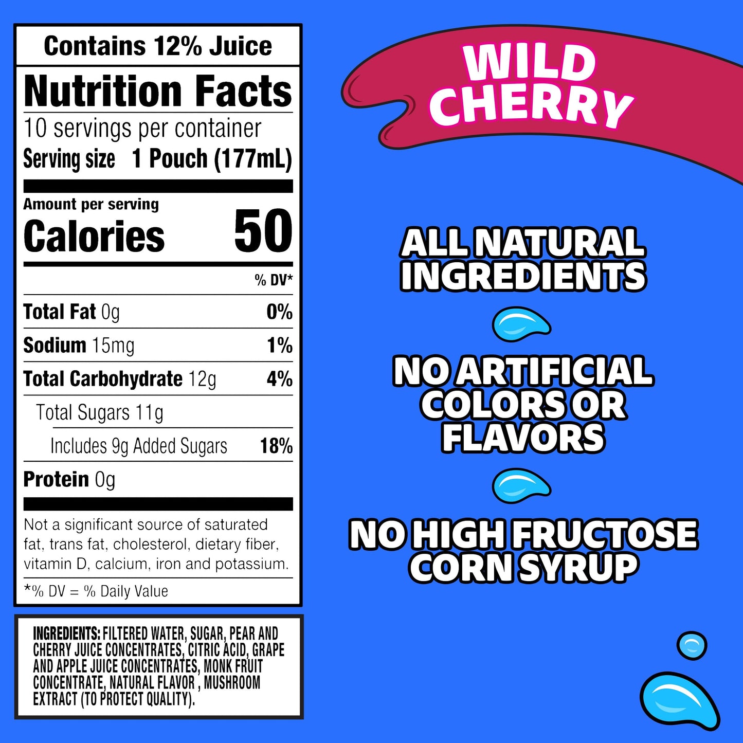 Capri Sun Wild Cherry Flavored with other natural flavor Juice Drink Blend, 10 ct Box, 6 fl oz Pouches