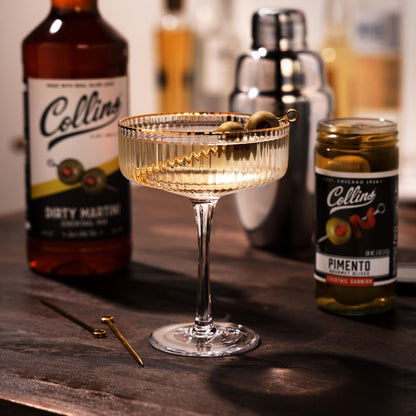 Collins Dirty Martini Mix, Made With Real Olive Brine for the Bold Flavor You Need, Classic Cocktail Recipe Ingredient, Bartender Mixer, Drinking Gifts, Home Cocktail bar, Set of 6 32 fl oz Bottles