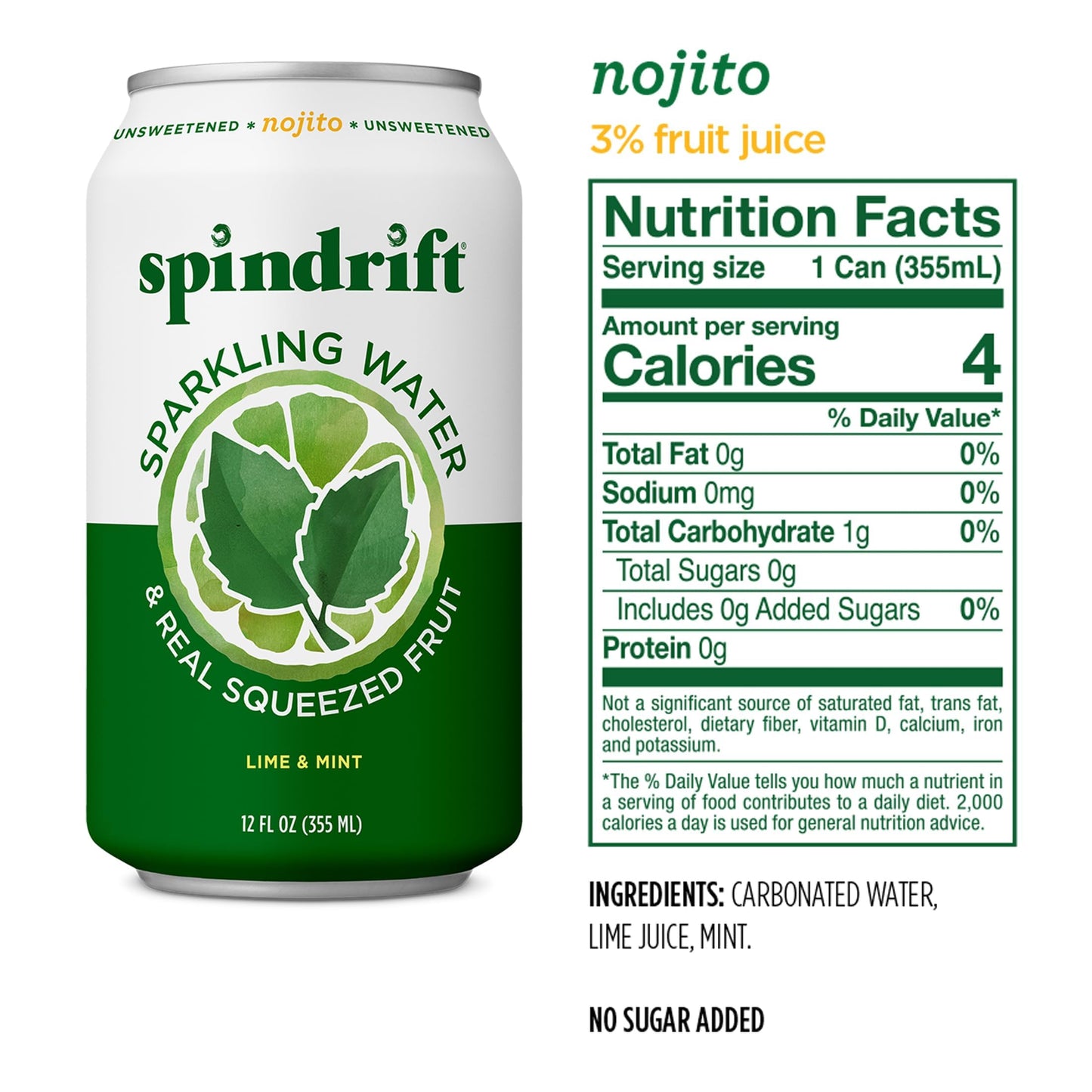 Spindrift Nojito and Lemon 48ct (Total)