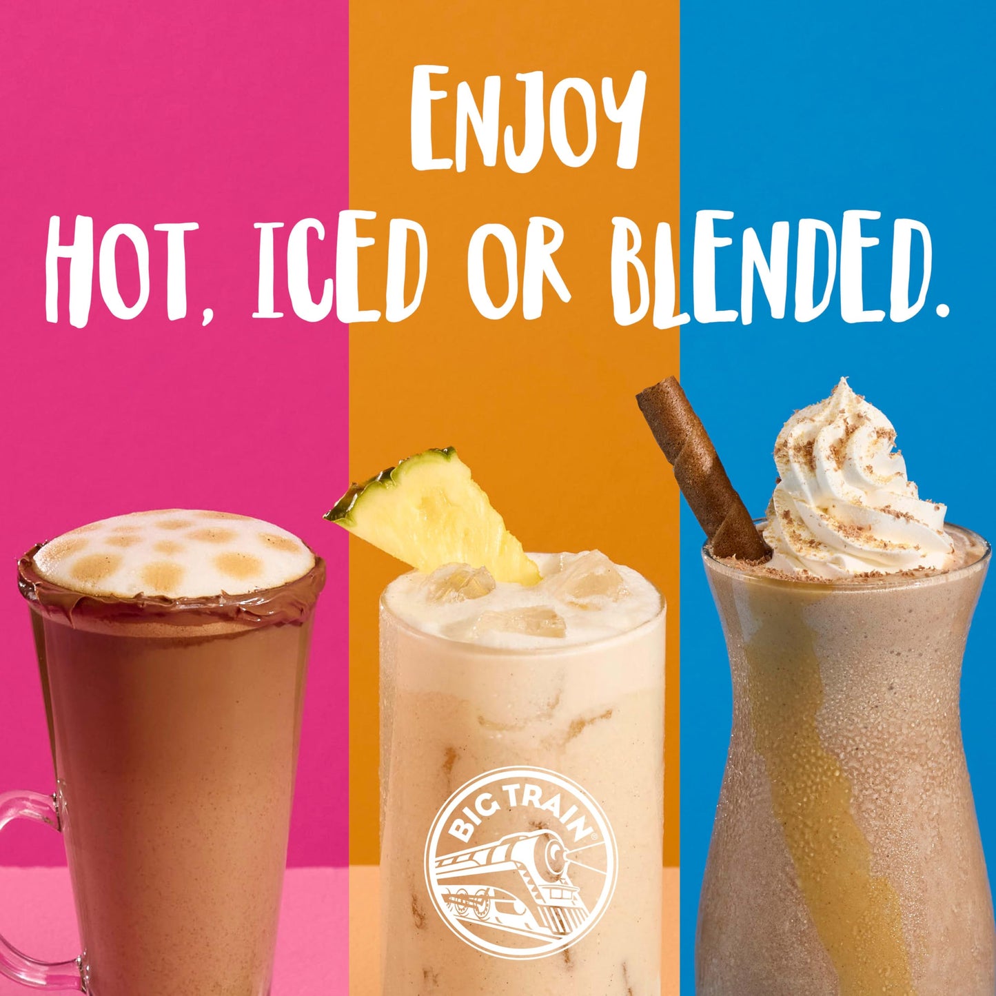 Big Train Mocha Blended Iced Coffee Beverage Mix, 2.9 oz Packets (Pack of 12)