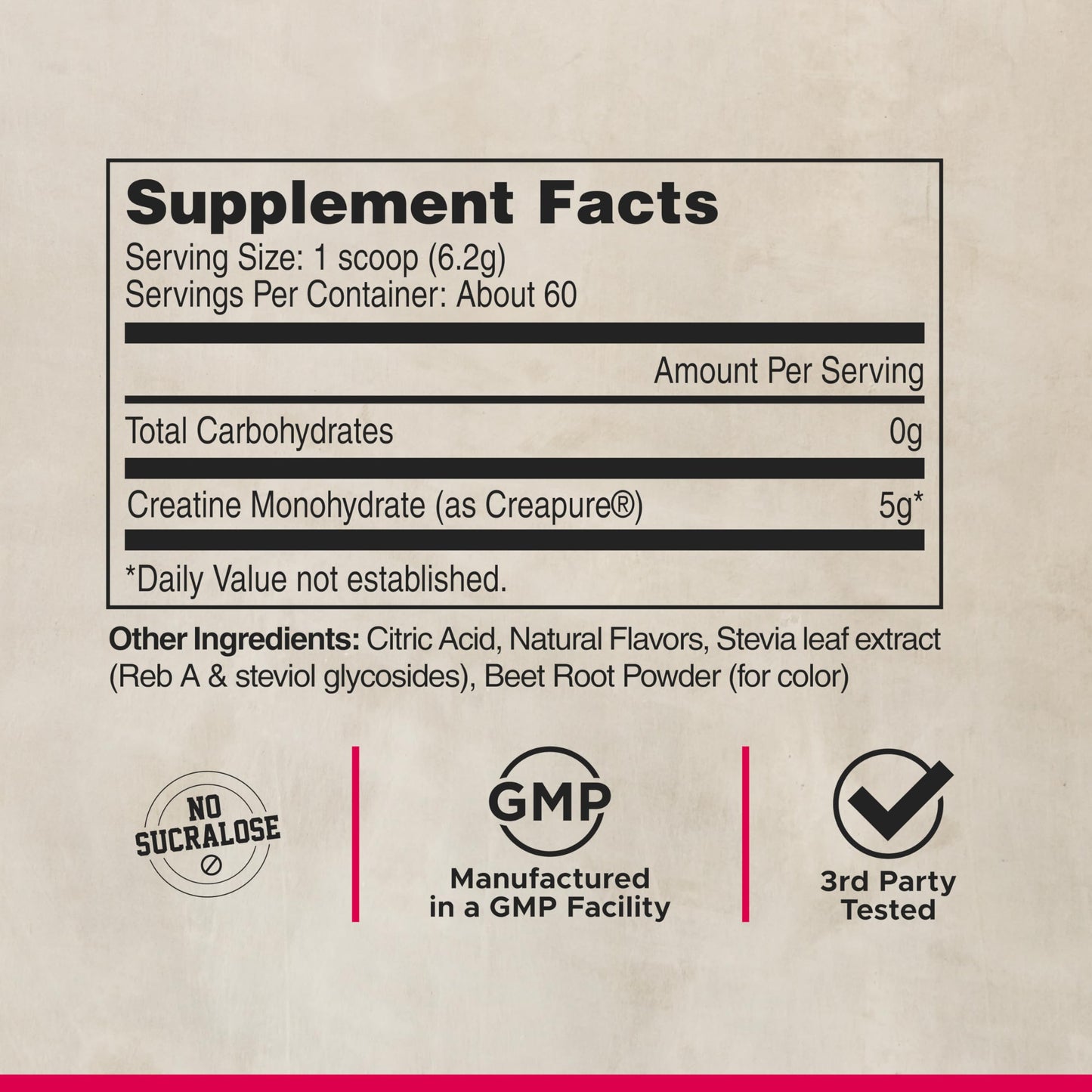 FITAID Creatine Monohydrate Powder, CreaPure, Watermelon Rush, ATP Production for Weightlifting, Cycling, Zero Sugar, Smooth-Mixing, Easy on Stomach, Resealable, 60 Servings