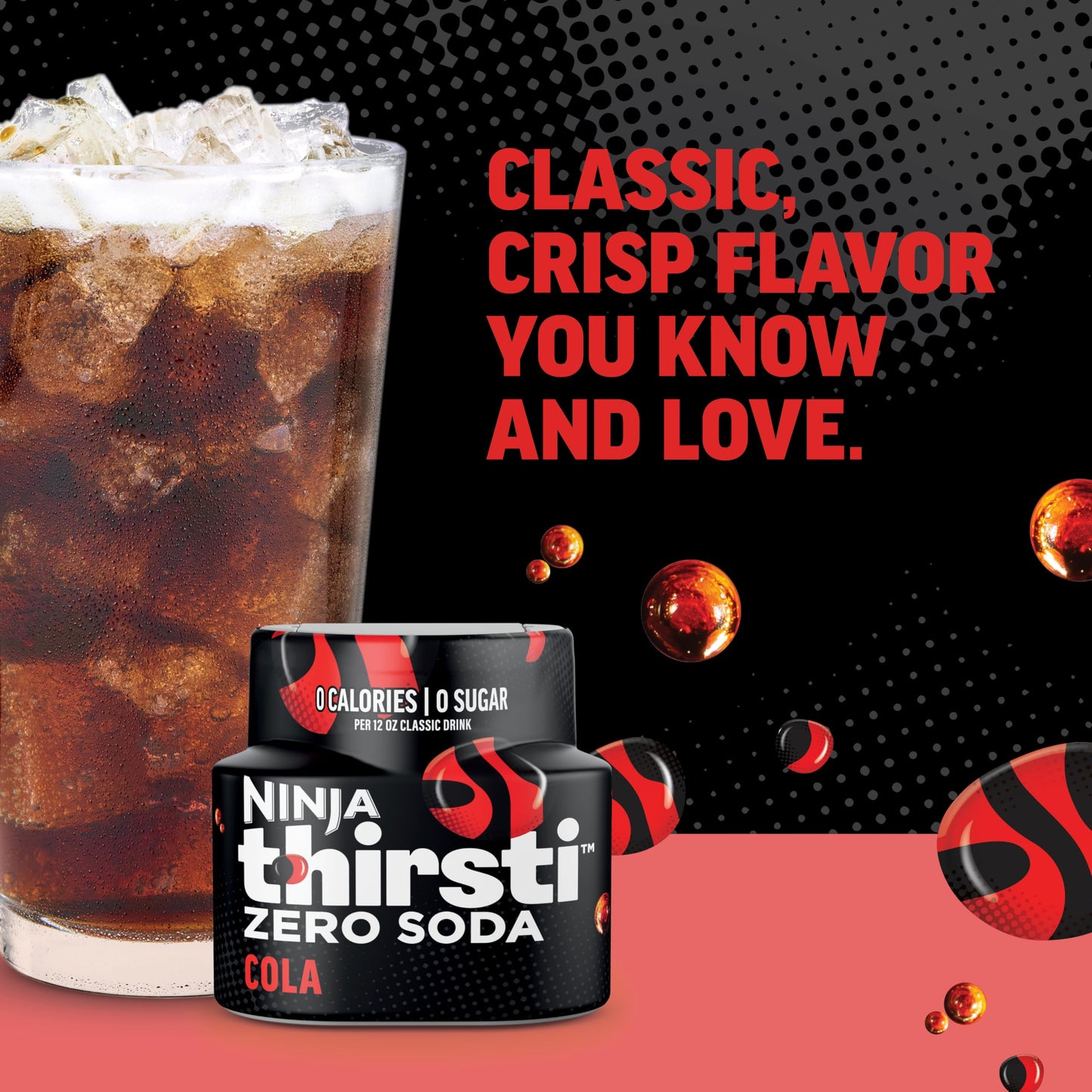 Ninja Thirsti Flavored Water Drops, ZERO SODA Cola, Classic Soda Flavors, Sparkling or Still, Zero Calories, Zero Sugar, Makes 17, 12oz drinks, 3 Pack, WCFCOLAAM