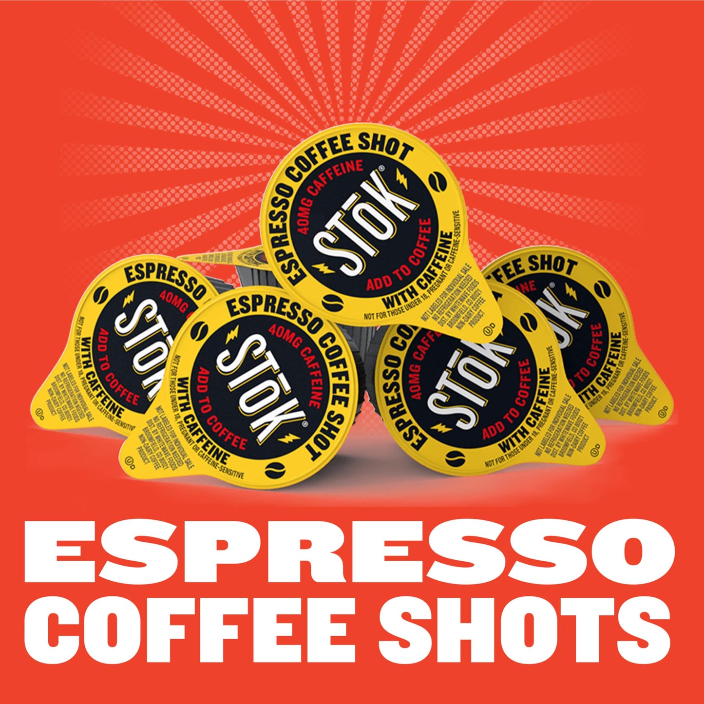 SToK Espresso Coffee Shots, Black, Unsweetened, Dark Roast Coffee, Ready to Drink, Use for Lattes, Americanos, 13 ML Pods, 264 Count