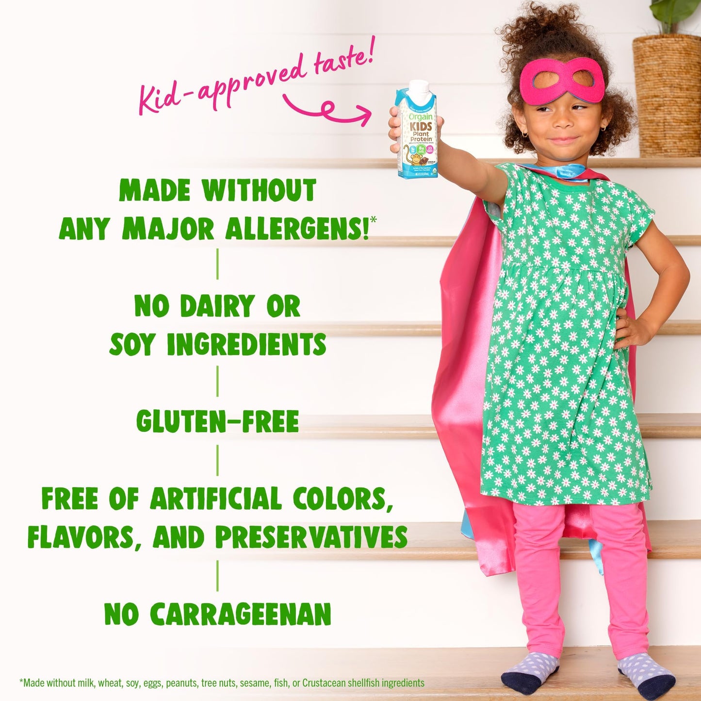 Orgain Organic Kids Nutritional Vegan Protein Shake, Chocolate - Healthy Kids Snacks, 8g Plant Protein, 23 Vitamins & Minerals, 3g Fiber, No Dairy & Soy, Non-GMO, 8 Fl Oz (12 Pack) Package May Vary