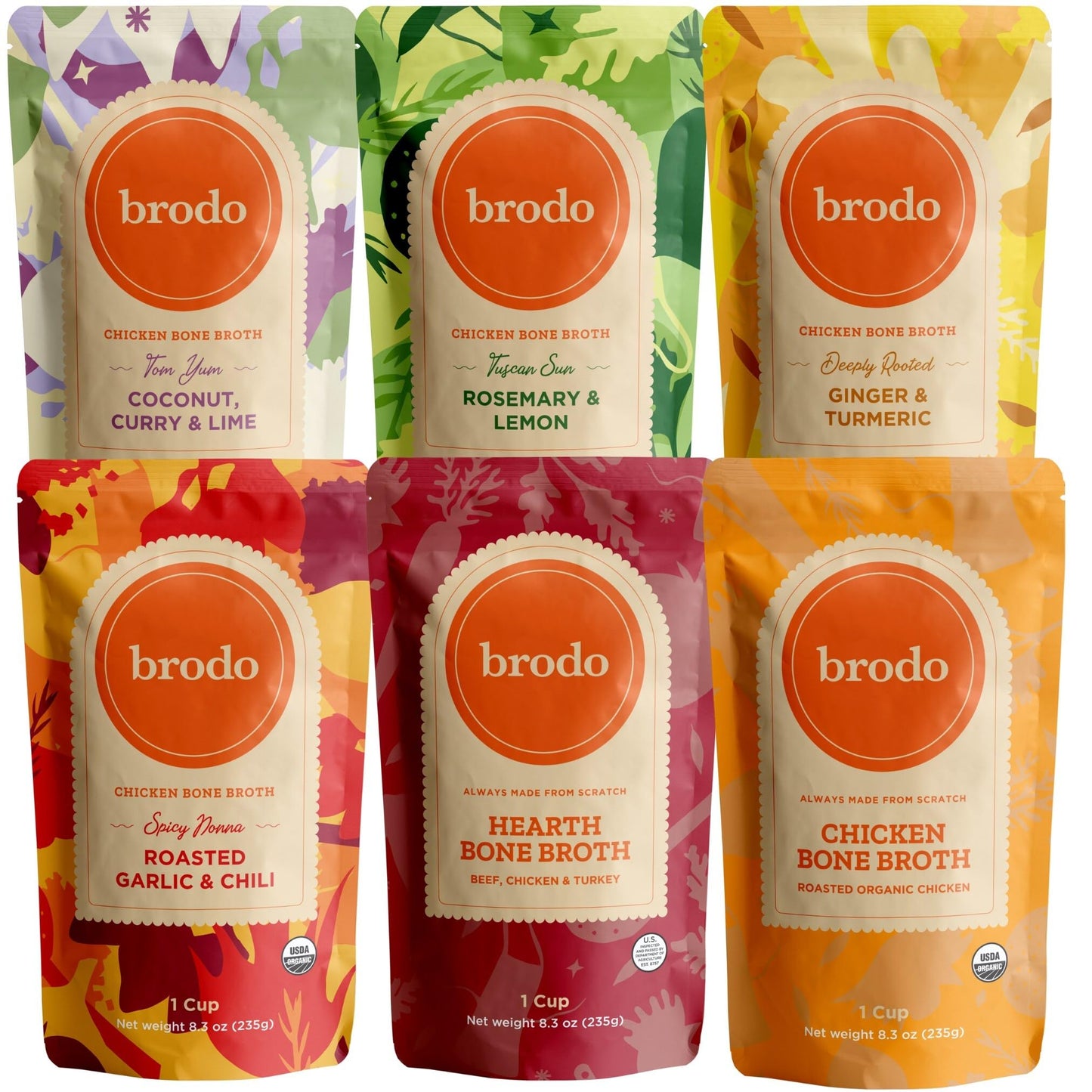 Brodo Broth Bundle with Variety Pack and Deeply Rooted Chicken Broth, 8.3 oz (12 Cups Total)