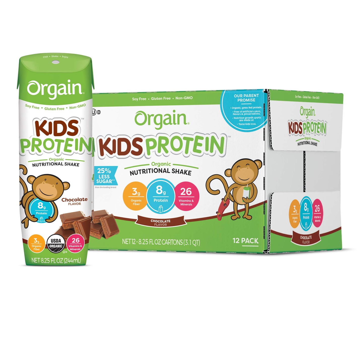 Orgain Organic Kids and Vegan Protein Shakes Bundle (12 Pack)
