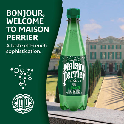 Maison Perrier Ultimate Sparkling Water, 16.9 Fl Oz Plastic Water Bottles, 6 Count