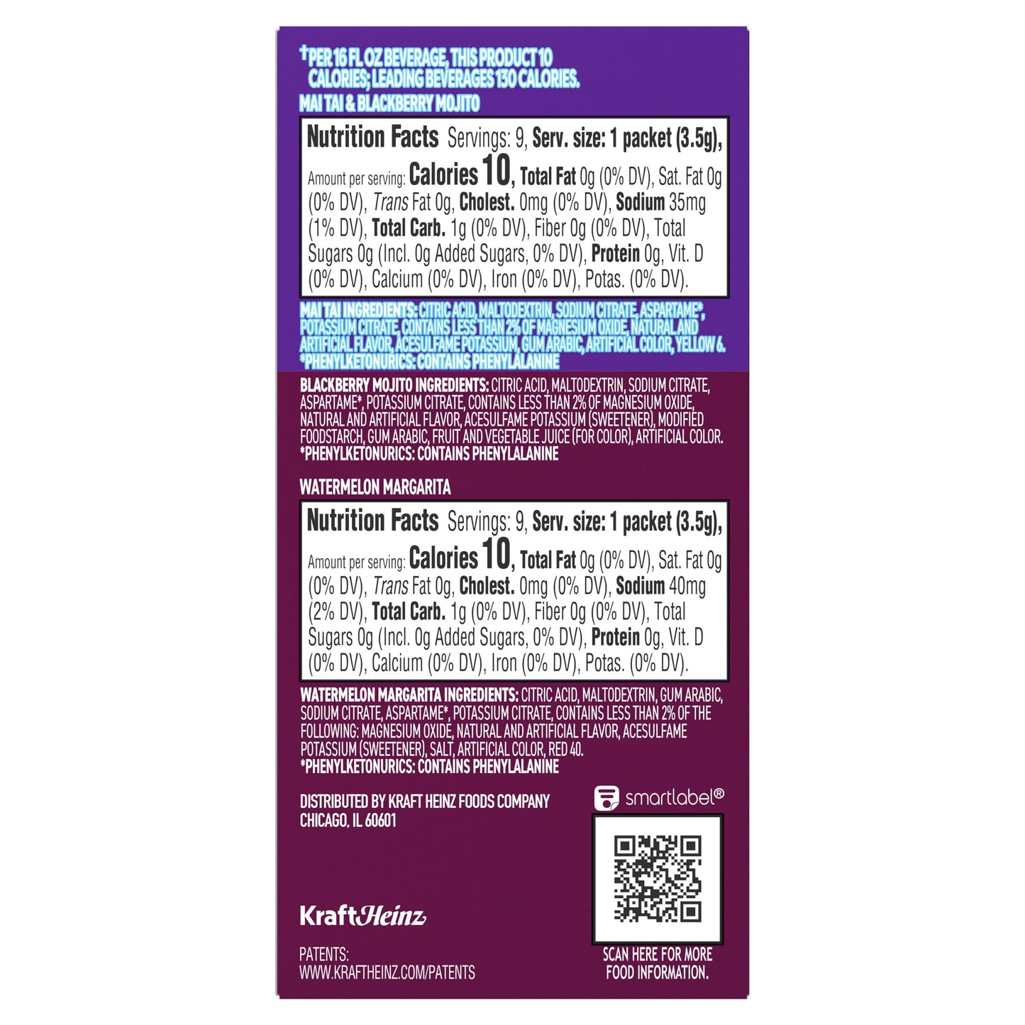 Crystal Light Mixology Drink Mix Variety Pack, 9 Packets, for Convenient On-the-Go Flavorful Hydration, Artificially Flavored Watermelon Margarita, Blackberry Mojito, Mai Tai, Zero Sugar, 1.17 oz
