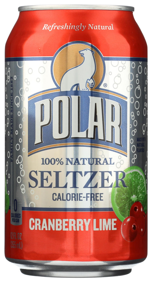 POLAR BEVERAGES Cranberry Lime Seltzer, 12 FZ (Pack of 6)