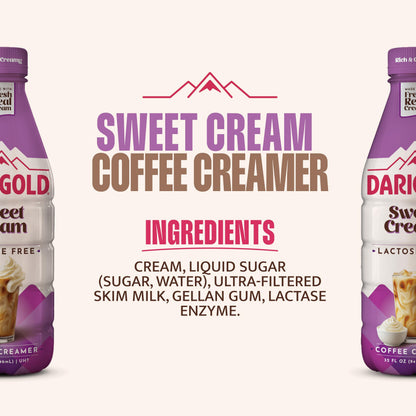 Darigold Lactose Free Sweet Cream Coffee Creamer - UHT Pasteurized, Gluten Free, Kosher, rbST Free Sweet Cream Creamer - Made with No Oils & Fresh, Real Cream - Sweet Cream, 32oz (6 Pack)