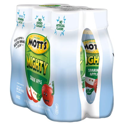 Mott's Mighty Soarin' Apple Juice Drink, 8 Fl Oz Bottles, 24 Count (8 Packs Of 6), 100% Fruit Juice Combined With Purified Water, Natural Flavors, And Vitamins A, C And E