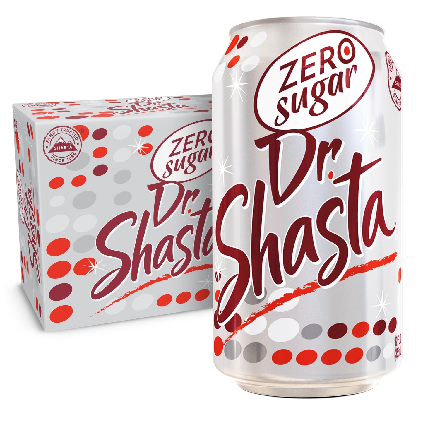 Shasta Zero Sugar Dr. Shasta | 12-Pack of 12oz Cans | Spicy Cherry Cola Flavor | Sugar-Free & Caffeinated