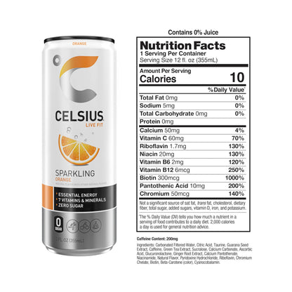 CELSIUS® Zero Sugar Energy Drink & Powder Stick Bundle, Orange