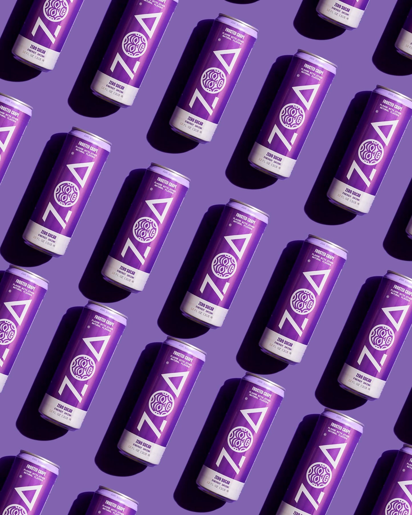 ZOA Zero Sugar Energy Drink Variety Pack, Sugar Free with Electrolytes, Healthy Vitamin C, Amino Acids, Essential B-Vitamins, and Caffeine from Green Tea, 18 12 oz cans, White Peach, Tropical Punch, Frosted Grape