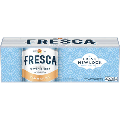 Fresca Peach Soda Sparkling Flavored Soft Drink Zero Calorie and Sugar Free, 12 fl oz, 12 Pack