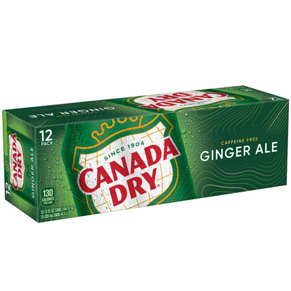 Canada Dry Ginger Ale Soda, 12 fl oz cans, 12 pack