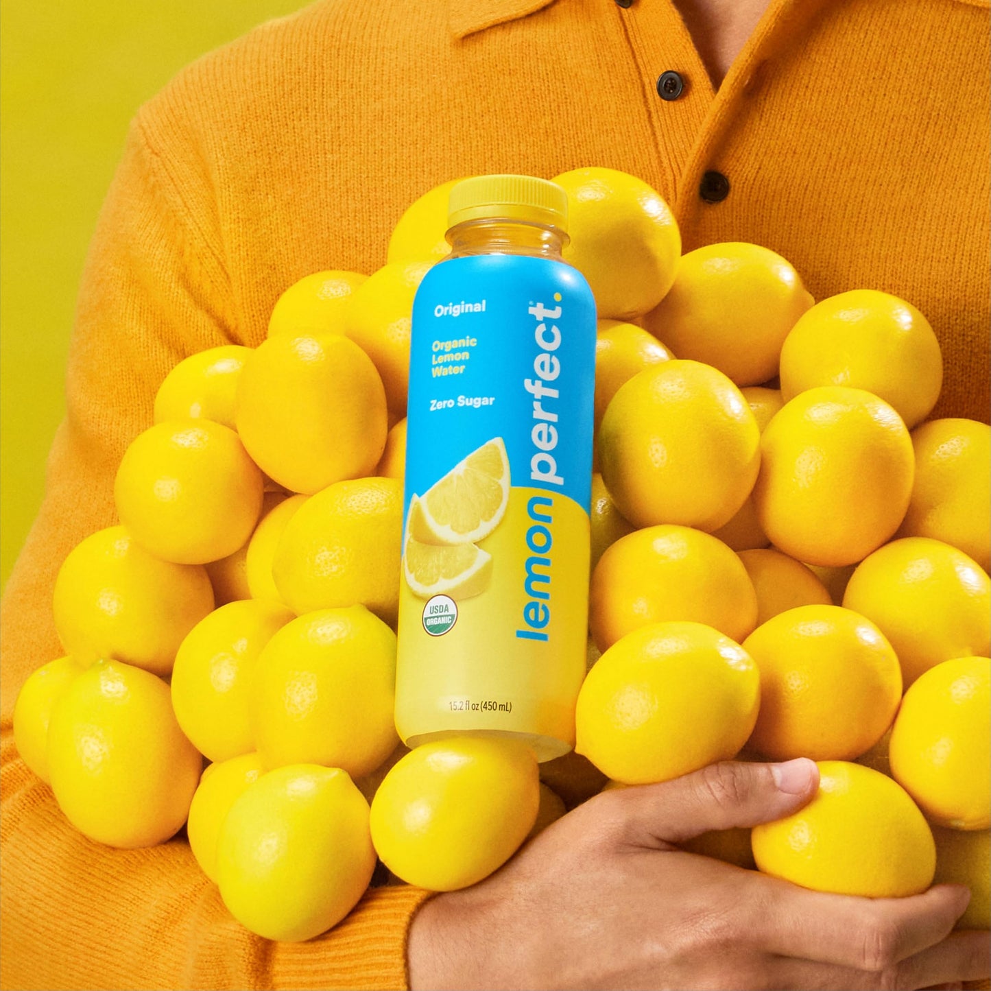 Lemon Perfect Original, Flavored Lemon Water, Organic, Zero Sugar, Healthy Hydration Drinks, 15.2 fl oz Bottles (12-Pack)