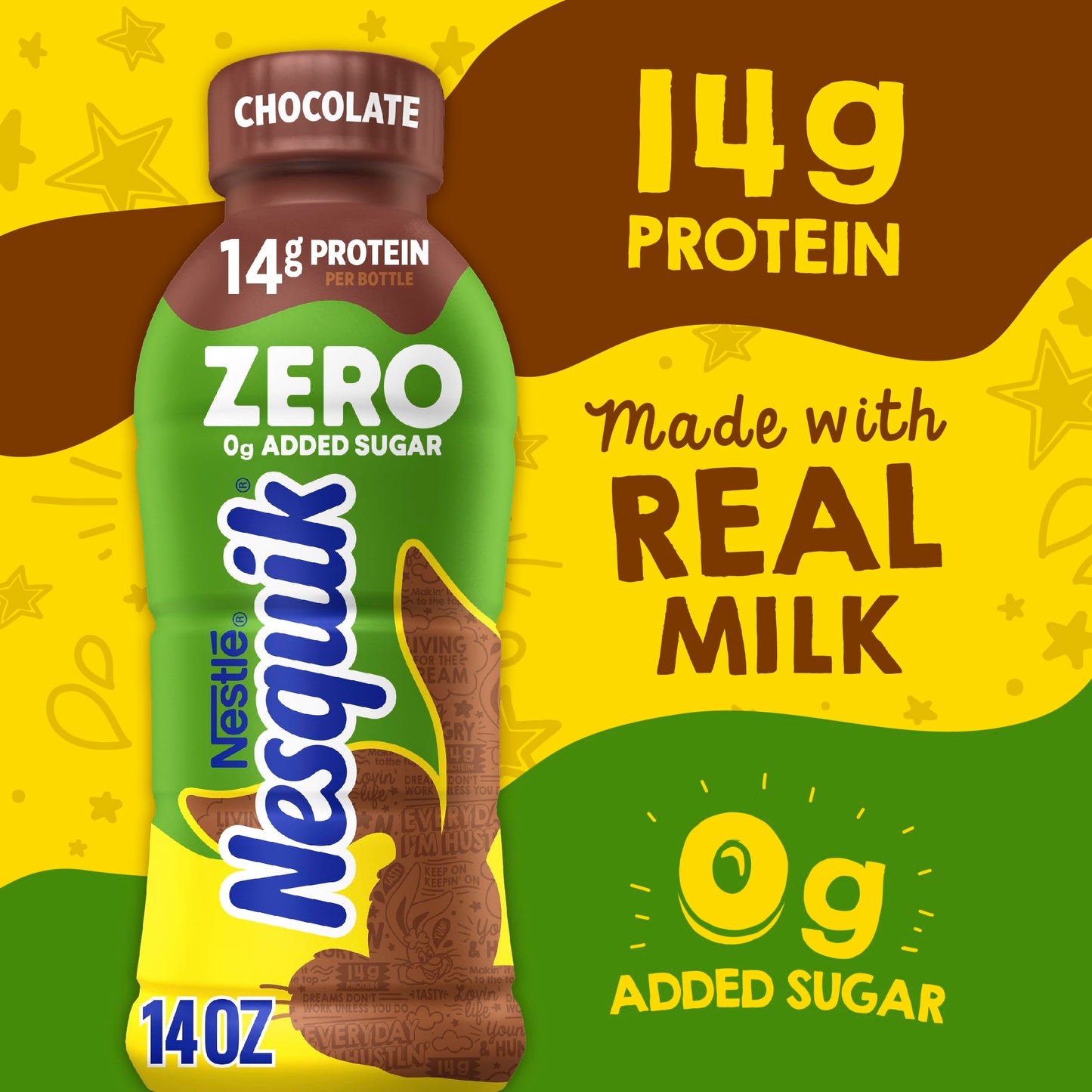 NESTLE NESQUIK Ready To Drink Zero Sugar Aseptic Milk Chocolate 12x14floz