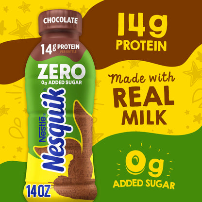 NESTLE NESQUIK Ready To Drink Zero Sugar Aseptic Milk Chocolate 12x14floz