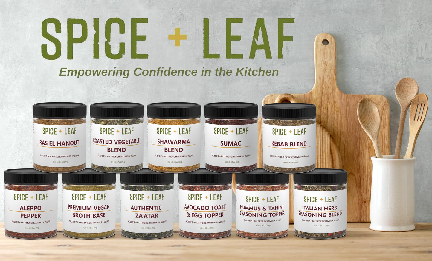 Premium Vegan Broth Base by Spice + Leaf - Vegan, Dairy Free, Salt Free, Preservative Free Soup Powder and Seasoning