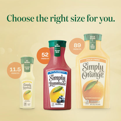 Simply Lemonade with Blueberry All Natural, 52 Fl Oz Bottle
