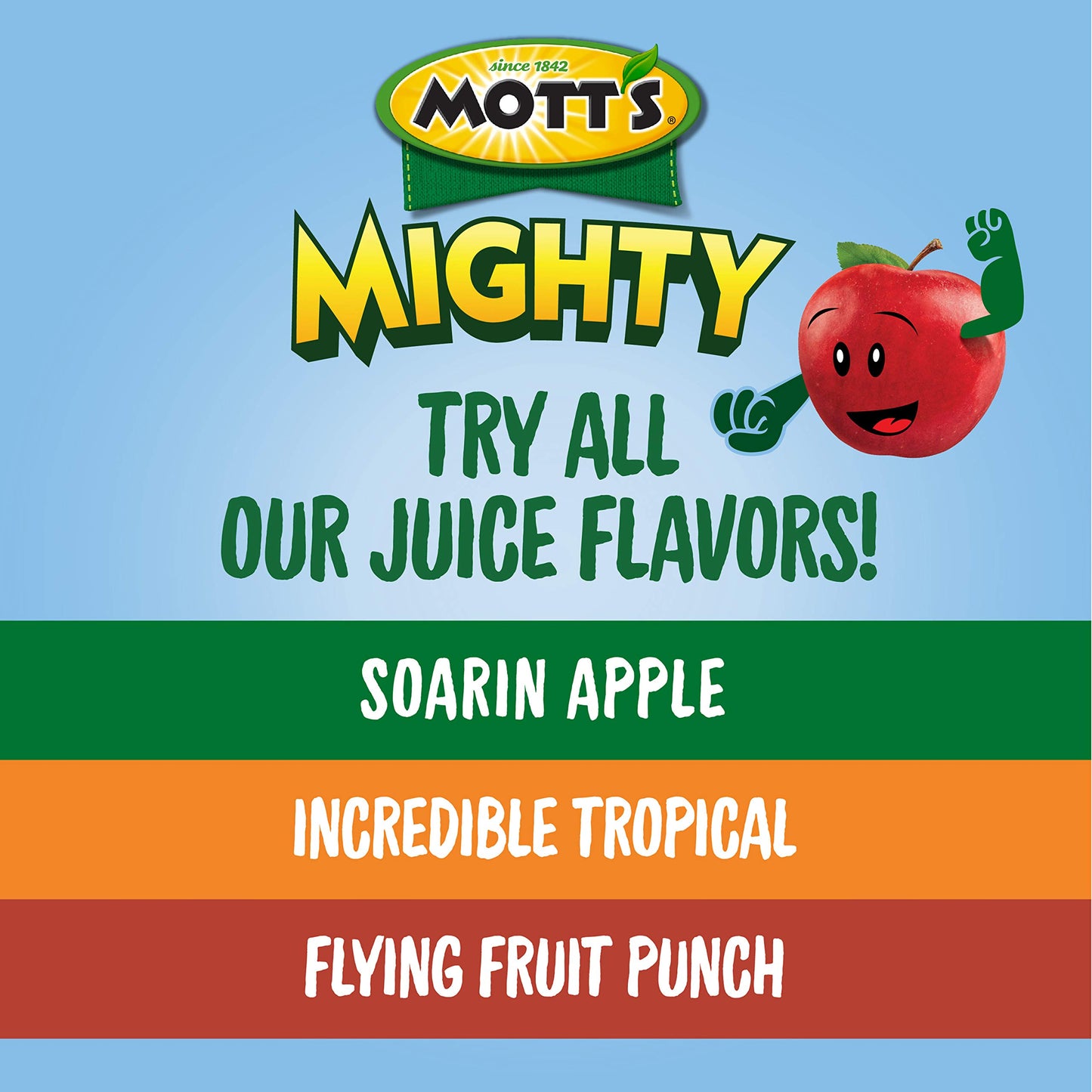 Mott's Mighty Soarin' Apple Juice Drink, 8 Fl Oz Bottles, 24 Count (8 Packs Of 6), 100% Fruit Juice Combined With Purified Water, Natural Flavors, And Vitamins A, C And E