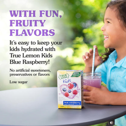 True Lemon Kids Blue Raspberry - Hydration for Kids - No Preservatives, No Artificial Flavors, No Artificial Sweeteners - Low Sugar Water Flavoring - Drink Mix for Kids - Kids Juice Powdered Drink Mix 10 count(pack of 2)