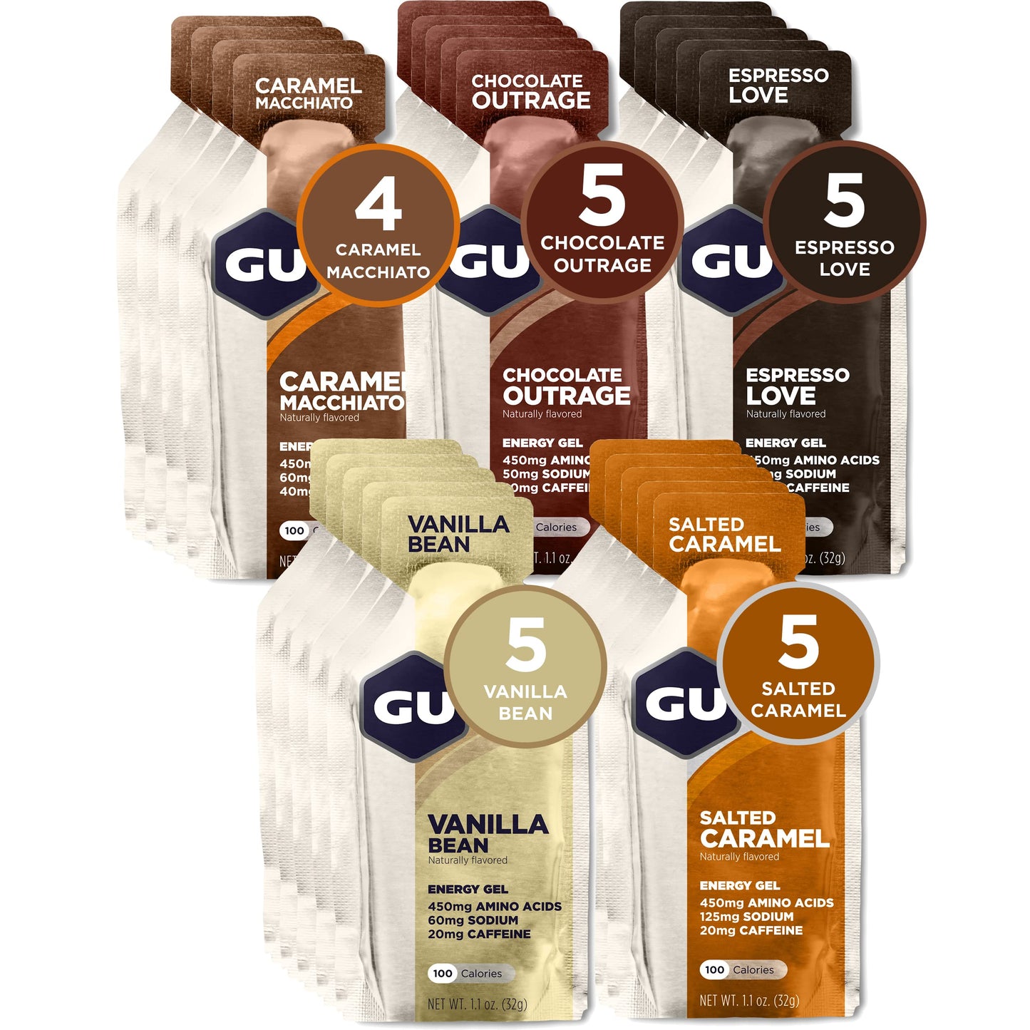 GU Energy Original Sports Nutrition Energy Gel, Vegan, Gluten-Free, Kosher & Original Sports Nutrition Energy Gel, Vegan, Gluten-Free, Kosher