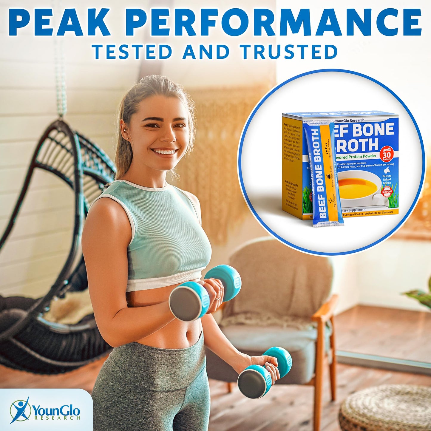 Bone Broth Beef Protein Powder - 15g Travel Sticks, Unflavored, 30 Packets w/Individual Wrapper Sticks - High Collagen & Gelatin from Grass-Fed Bovine for Paleo & Keto Diets