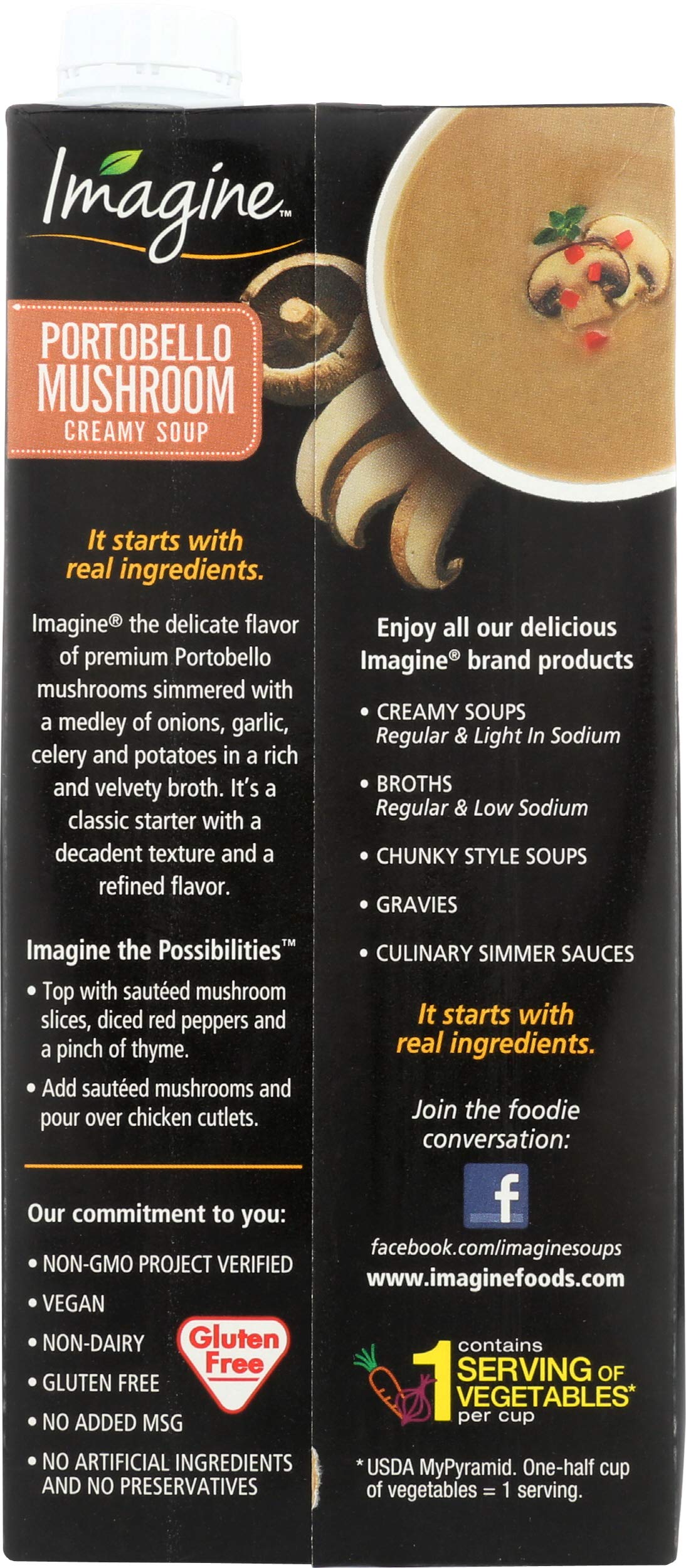 Imagine Creamy Soup, Portobello Mushroom, 32 oz. (Pack of 2)
