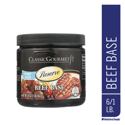 Ventura Foods Classic Gourmet Reserve Beef Base Paste - Broth Concentrate Stock & Bouillon for Chuck Roast, Ground Beef & Stew Meat Recipes, Broth Paste for Hot Pot Soup & Pho Soup Base - 16 Oz Jar