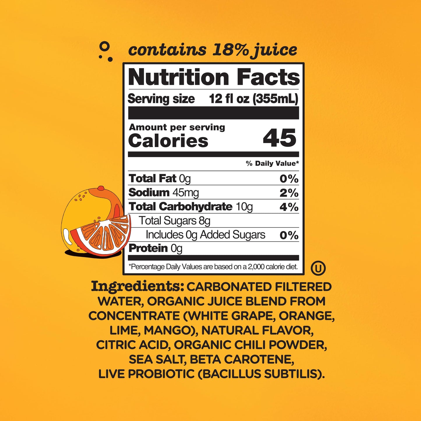 Culture Pop Soda, Orange Mango & Lime, Probiotic Low Sugar Soda, Sparkling Juice Alternative, Non-GMO, Kosher, Gluten-Free, No Stevia (Multipack, 12ct, 144 fl oz)