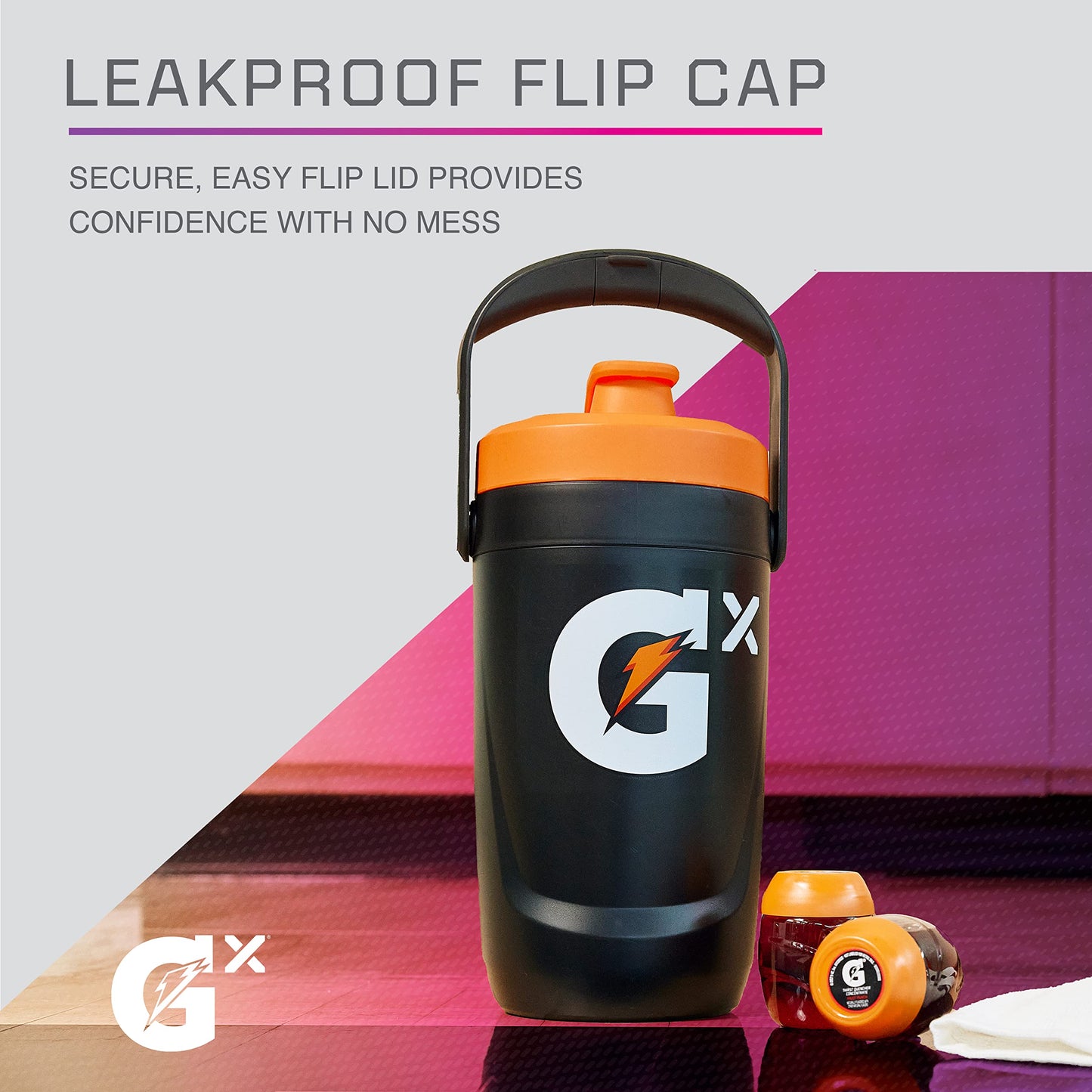 Gatorade Gx Performance Jug, 64oz, Leakproof, Non Slip Grip, Great for Athletes, Navy