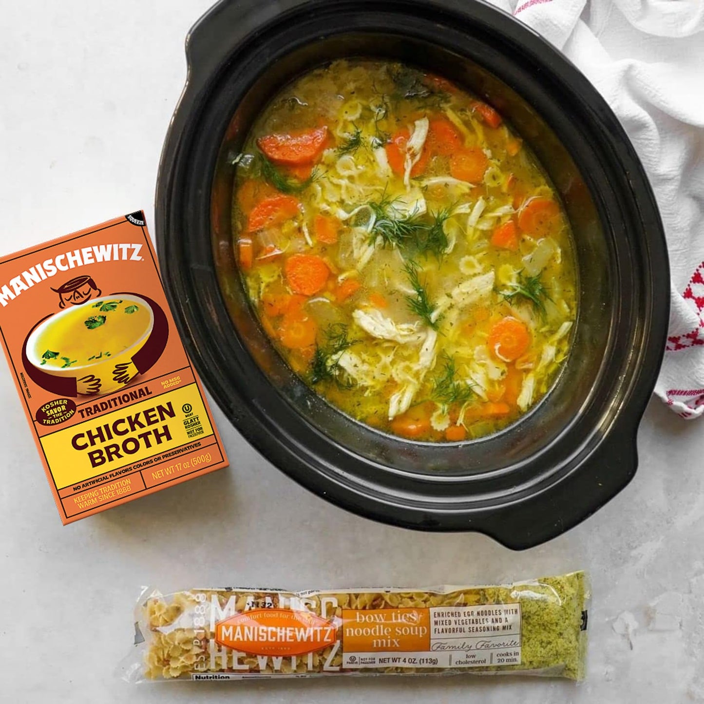 Manischewitz Chicken Broth 17oz (3 Pack), Rich Flavor | Kettle Cooked & Slowly Simmered | Certified Kosher