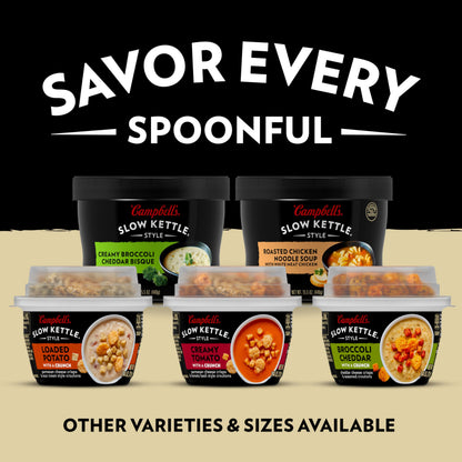Campbell's Slow Kettle Style Baked Potato Soup with Applewood Smoked Uncured Bacon, 15.5 oz Microwavable Bowl