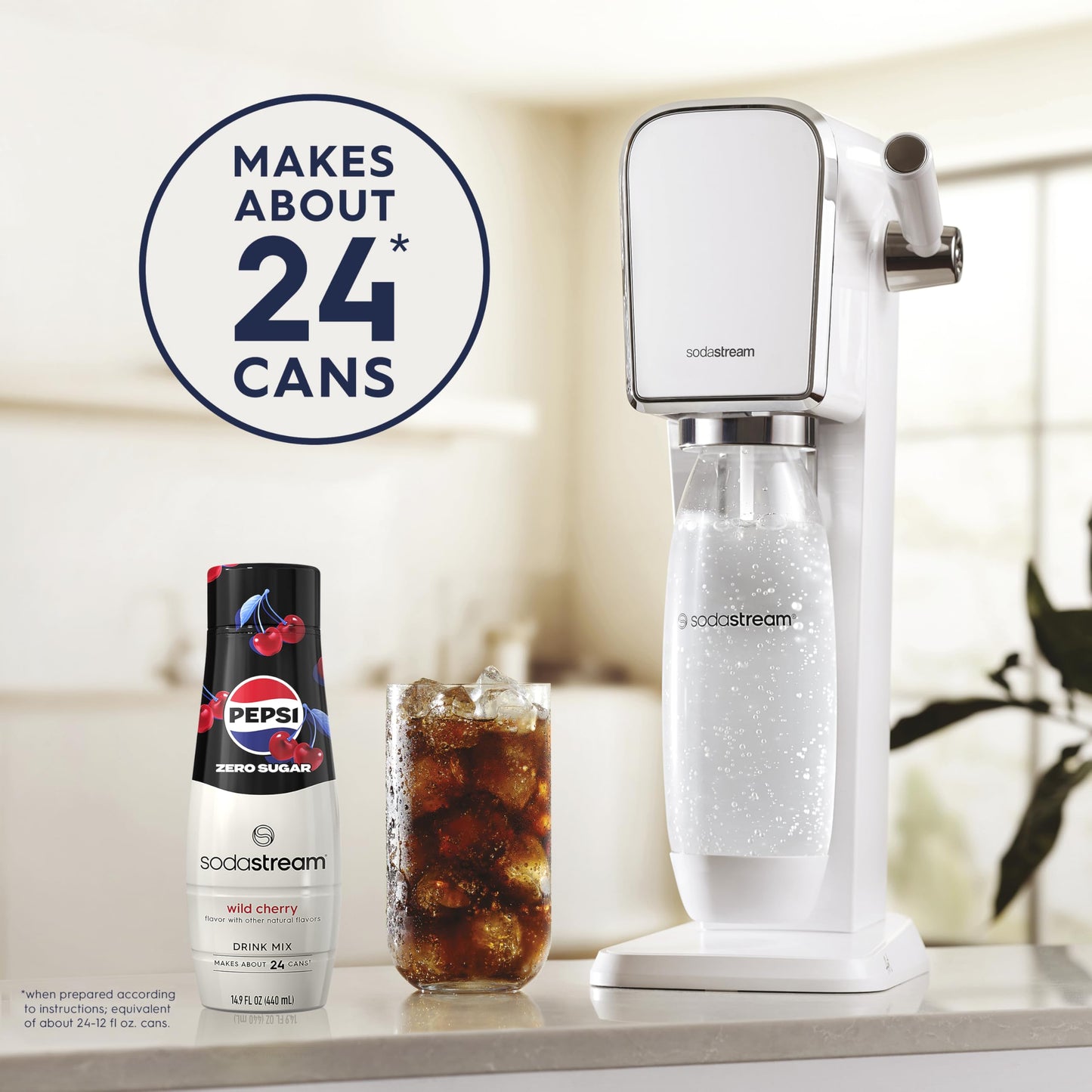 SodaStream Pepsi Wild Cherry, MTN Dew Code Red, Starry & Mug Root Variety Pack, Zero Sugar, 440ml Pack of 4