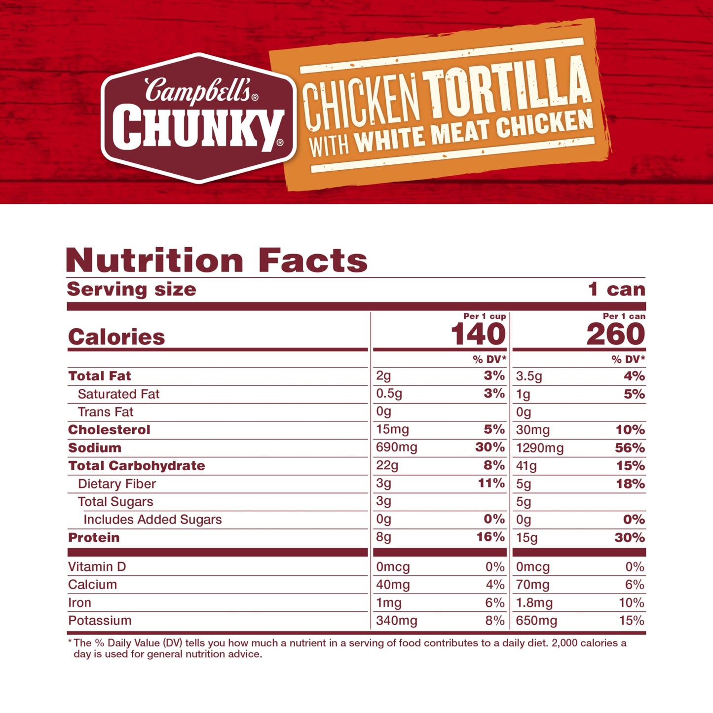 Campbell’s Chunky Soup, Chicken Tortilla With White Meat Chicken, 16.1 oz Can (Pack of 8)