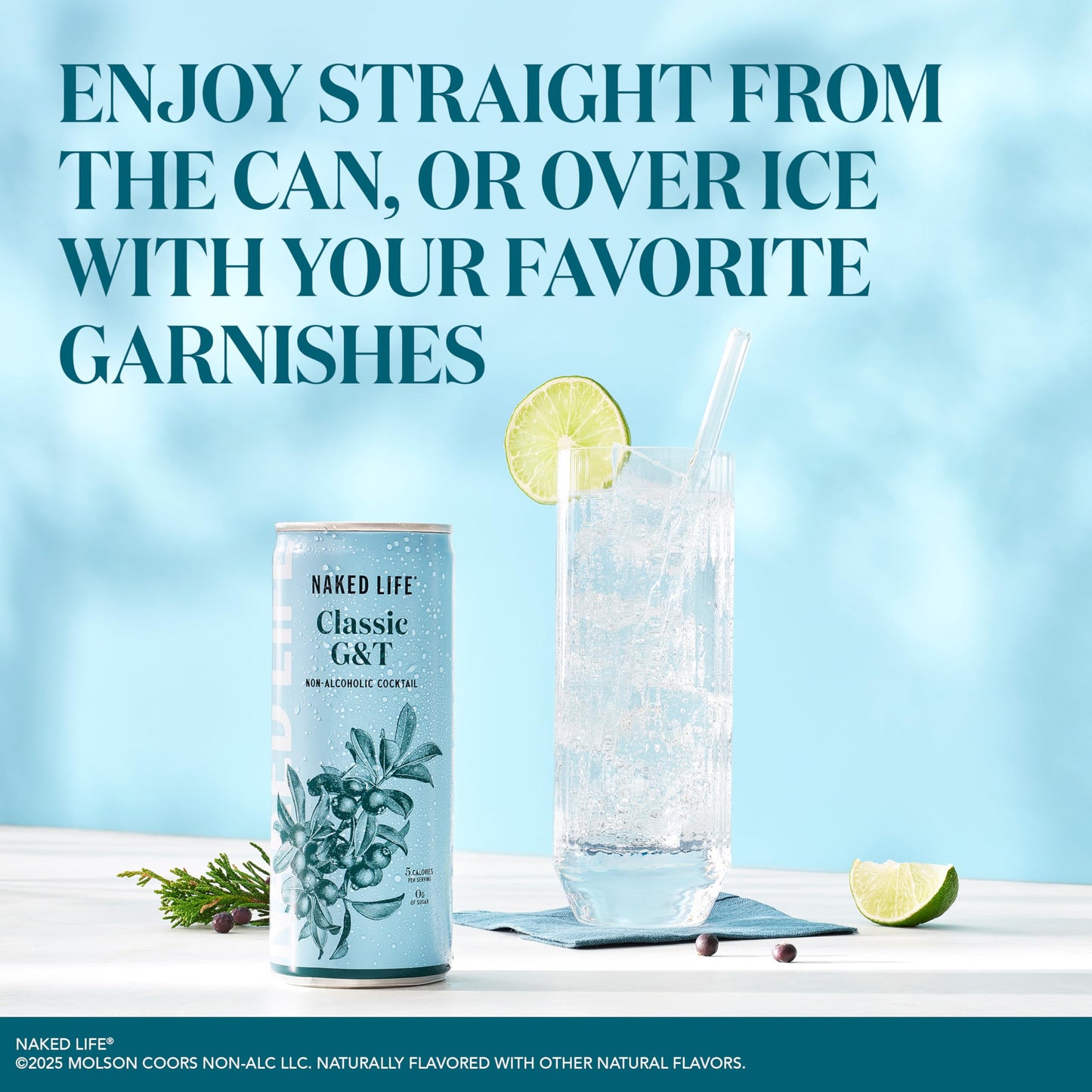 Naked Life Non-Alcoholic Drinks Classic G&T 8.4 Fl Oz Cans, Pack Of 4 + Negroni Spritz 8.4 Fl Oz Cans, Pack Of 4