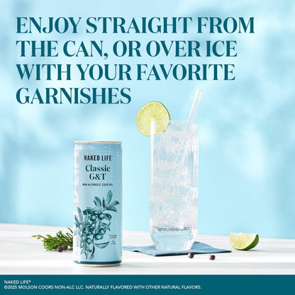 Naked Life Non-Alcoholic Drinks Classic G&T 8.4 Fl Oz Cans, Pack Of 4 + Negroni Spritz 8.4 Fl Oz Cans, Pack Of 4